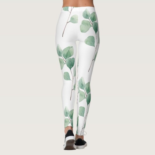 Eukalyptus Green Pattern Leggings (Rückseite)