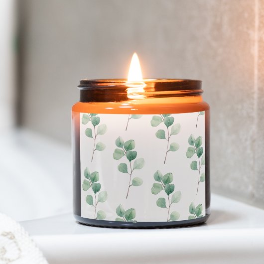 Eukalyptus Green Pattern Quadratischer Aufkleber