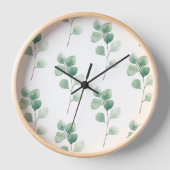 Eukalyptus Green Pattern Uhr (Vorderseite)