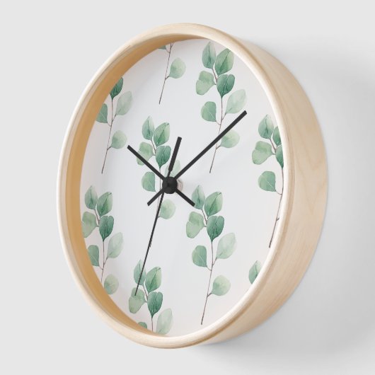 Eukalyptus Green Pattern Uhr (Winkel)