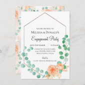 Eukalyptus Green Peach Floral Engagement Partei (Vorne/Hinten)