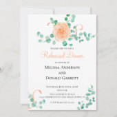 Eukalyptus Green Peach Floral Probe Dinner Einladung (Vorderseite)
