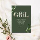 Eukalyptus Green Pink Girl Baby Dusche Einladung