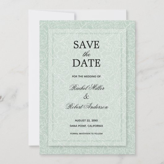 Eukalyptus Green Save The Date (Vorderseite)