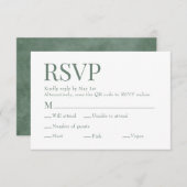 Eukalyptus Green Scan QR Code Wahlgericht Hochzeit RSVP Karte (Vorne/Hinten)