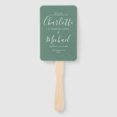 Eukalyptus Green Signature Script-Hochzeitsprogram Fächer (Vorderseite)