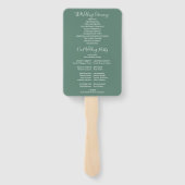 Eukalyptus Green Signature Script-Hochzeitsprogram Fächer (Rückseite)