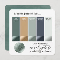 Eukalyptus Green Summer Wedding Color Palette Card