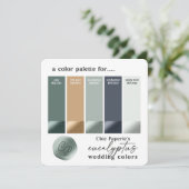 Eukalyptus Green Summer Wedding Color Palette Card Einladung (Stehend Vorderseite)