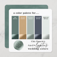 Eukalyptus Green Summer Wedding Color Palette Card