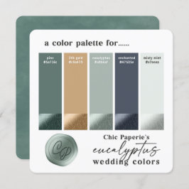 Eukalyptus Green Summer Wedding Color Palette Card Einladung