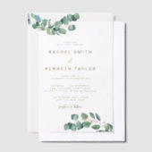 Eukalyptus Green Verlasst Minimalistische rustikal Pergament Einladungen (Versetzt)