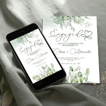 Eukalyptus Green Verlobung Card, Einmalige Hochzei