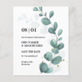 Eukalyptus Green Watercolor Save the Date (Vorderseite)
