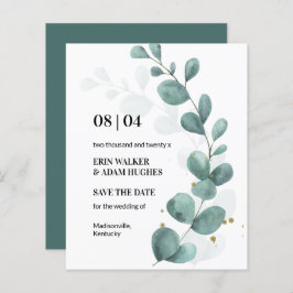 Eukalyptus Green Watercolor Save the Date