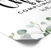 Eukalyptus green wedding CHEER Bar wedung/Party Poster (Ecke)