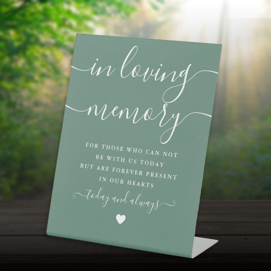 Eukalyptus Green Wedding in Love Memory Memorial Sockelschild