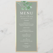 Eukalyptus Green Wedding Menu Card Menükarte (Vorderseite)