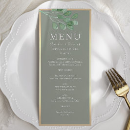 Eukalyptus Green Wedding Menu Card Menükarte