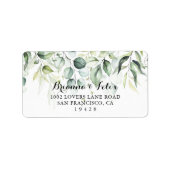 Eukalyptus Green Wedding RSVP-Adresse Adressaufkleber (Vorne)
