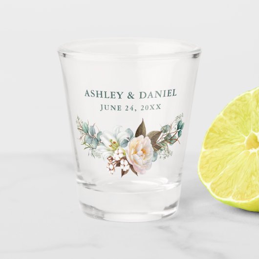 Eukalyptus Green Wedding Schnapsglas (Vorderseite)