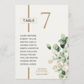Eukalyptus Green Wedding Table Chart Cards (Vorderseite)