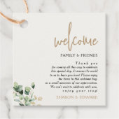 Eukalyptus Green Wedding Welcome Gift Bag Basket Geschenkanhänger (Vorderseite)