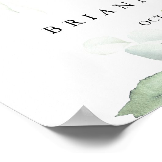Eukalyptus Green Wedding Welcome Sign Poster (Ecke)