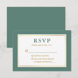 Eukalyptus Green White Gold RSVP Karte