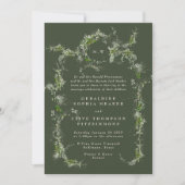 Eukalyptus Green Wreath | Cream Monogram Wedding Einladung (Vorderseite)