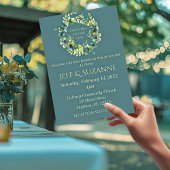 Eukalyptus Green Wreath Two wird eine Hochzeit Einladung