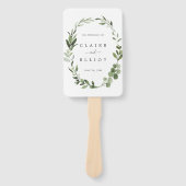 Eukalyptus Green Wreath Wedding Program Fächer (Vorderseite)
