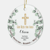Eukalyptus Greenary Christening Taufe Keramik Ornament (Links)