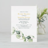 Eukalyptus Greenerage Foliage Brautparty Gold Folieneinladung (Stehend vorne)