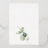 Eukalyptus Greenerage Foliage Brautparty Gold Folieneinladung (Rückseite)