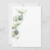 Eukalyptus Greenerage Foliage Hochzeitempfang Einladung (Rückseite)