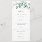 Eukalyptus Greenerage Foliage Rustikales Hochzeite Menükarte (Vorderseite)