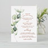 Eukalyptus Greenerage Foliage Wedding Rose Gold Folieneinladung (Stehend vorne)