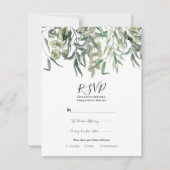 Eukalyptus Greeneral Minimal Wedding RSVP Einladung (Vorderseite)
