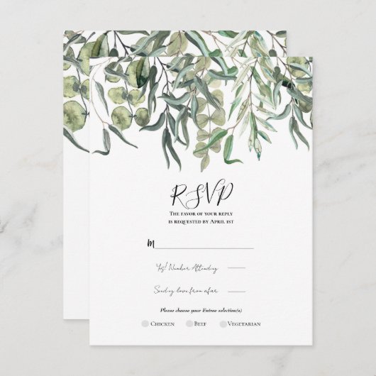 Eukalyptus Greeneral Minimal Wedding RSVP Einladung