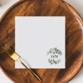 Eukalyptus Greenerals Initials Wedding oder Verlob Serviette