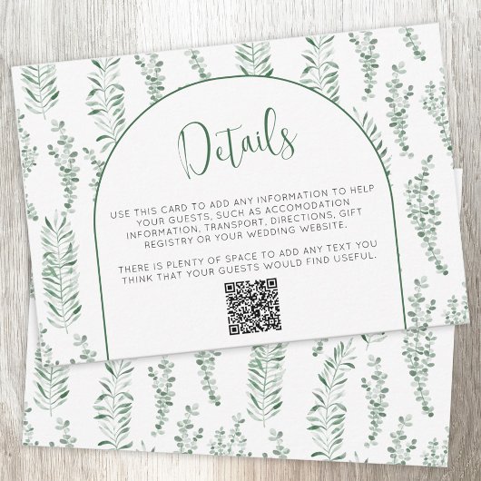 Eukalyptus Greenerding Wedding Details QR Code Kar RSVP Karte