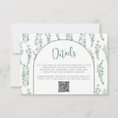 Eukalyptus Greenerding Wedding Details QR Code Kar RSVP Karte (Vorderseite)