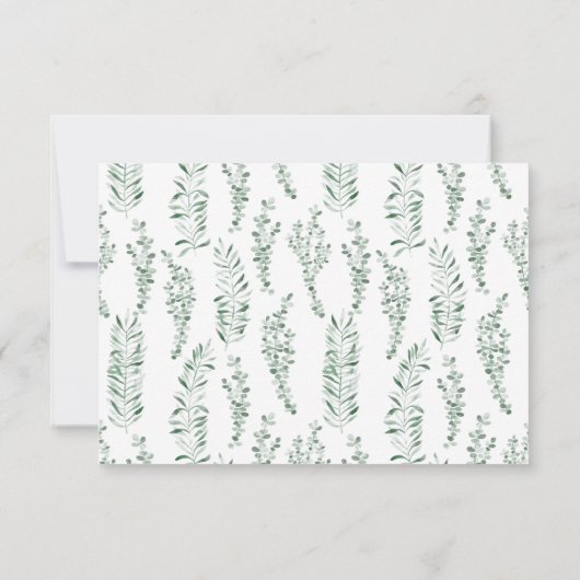 Eukalyptus Greenerding Wedding Details QR Code Kar RSVP Karte (Rückseite)