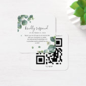 Eukalyptus Greenerding Wedding QR Code RSVP Card (Schreibtisch)