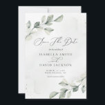 Eukalyptus Greenerenerage Foliage Modern Save The Date<br><div class="desc">Eukalyptus-Grünblättern Aquarell Modern Save the Date. Diese Aquarell-Farbe Save the Date mit einem grünen Grün in Aquarelltönen mit kleinen weißen Blume schafft ein elegantes Aussehen für Ihren Hochzeitstag. Es ist perfekt für den Garten, Frühling, Sommer, rustikale, schlaue grüne Hochzeiten. Sie können die gesamte Vorlage bearbeiten/personalisieren. Wenn Sie Hilfe oder passende...</div>