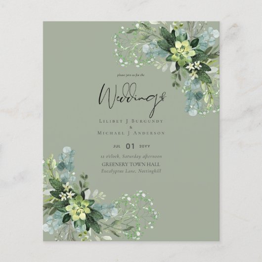 Eukalyptus Greenerenerage Foliage Wedding Flyer (Vorne)