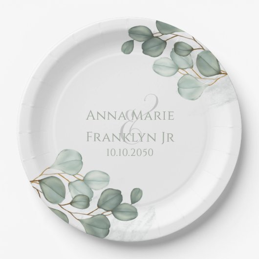 Eukalyptus Greenerenerdings Elegante Foliage Pappteller (Vorderseite)