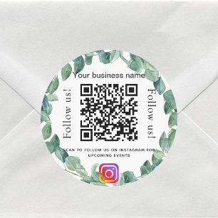 Eukalyptus greenerenerity business qr code instagr runder aufkleber