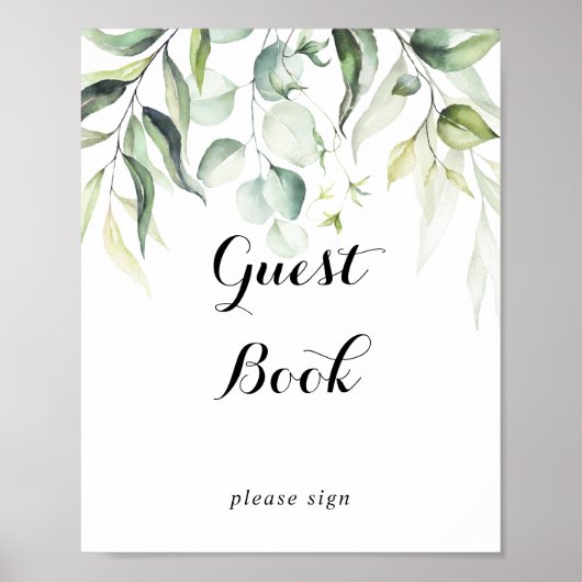 Eukalyptus Greenerenerity Gästebuchzeichen Poster (Vorne)